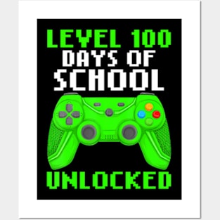 Level 100 Days Of School Completed Gaming Controller Posters and Art